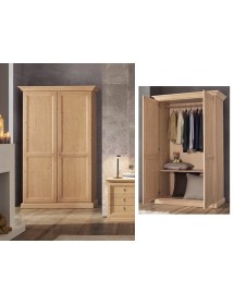 MOBILI 2G - Camera da letto completa in legno di abete massello vista frontale