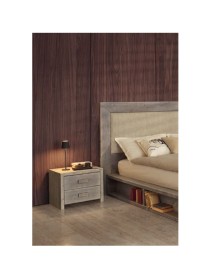 COMODINO CORTINA 2 CASSETTI LEGNO DI ABETE 55X40X45