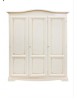 MOBILI 2G - Armadio 3 ante legno shabby avorio anticato decori filo arancione 158x56X197 VISTA FRONTALE