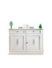MOBILI 2G - Credenza 2 Ante 2 cassetti legno bianca decorata 105X42X85 VISTA FRONTALE