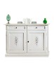 MOBILI 2G - Credenza 2 Ante 2 cassetti legno bianca decorata 105X42X85 VISTA FRONTALE