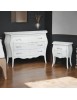 MOBILI 2G - Cassettiera 3 cassetti bombata legno shabby bianco consumato 99x41x85 - 116x45x85 vista frontale