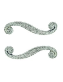 MOBILI 2G - Cassettiera 3 cassetti bombata legno shabby bianco consumato 99x41x85 - 116x45x85 vista frontale