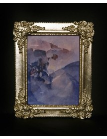 portafoto in foglia argento rettangolare - Misure: l.33 x h.39 x p.2
