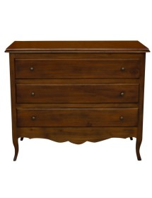 MOBILI 2G - Cassettiera 3 cassetti arte povera legno noce bassano 107x52X89 VISTA FRONTALE