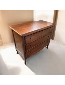 MOBILI 2G - Cassettiera 3 cassetti arte povera legno noce bassano 107x52X89 VISTA FRONTALE