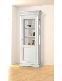 VETRINA CLASSICA 1 PORTA DX-SX IN LEGNO GREZZO L.86 P.51 H.215 (3127)