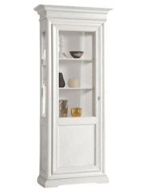 VETRINA CLASSICA 1 PORTA DX-SX IN LEGNO GREZZO L.86 P.51 H.215 (3127)
