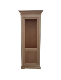 MOBILI 2G - VETRINA CLASSICA 1 PORTA DX-SX IN LEGNO GREZZO L.86 P.51 H.215 VISTA FRONTALE