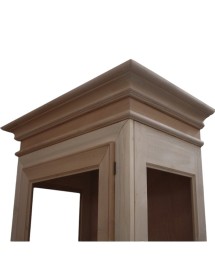 MOBILI 2G - VETRINA CLASSICA 1 PORTA DX-SX IN LEGNO GREZZO L.86 P.51 H.215 VISTA FRONTALE