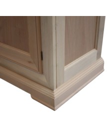 MOBILI 2G - VETRINA CLASSICA 1 PORTA DX-SX IN LEGNO GREZZO L.86 P.51 H.215 VISTA FRONTALE