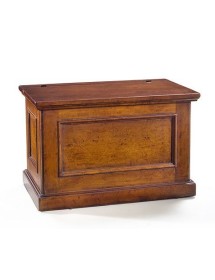 CASSAPANCA ARTE POVERA CON RUOTE IN LEGNO GREZZA L.78 P.47 H.51 (2133)