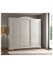 MOBILI 2G - ARMADIO CLASSICO IN LEGNO BIANCO OPACO 3 PORTE SCORREVOLI  L.294 P.68 H.265