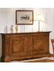 MOBILI 2G - Credenza Madia in Legno Massello 2 Ante e 2 Cassetti Noce Bassano Intarsio 213x55x108H (505F)