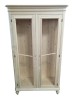 MOBILI 2G - VETRINA CLASSICA 2 PORTE IN LEGNO GREZZO L.111 P.42 H.192 vista frontale