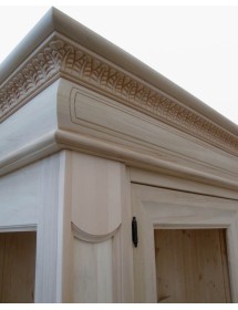 MOBILI 2G - VETRINA CLASSICA 2 ANTE GREZZA IN LEGNO L.168 P.52 H.217 VISTA FRONTALE