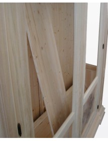 MOBILI 2G - VETRINA CLASSICA 2 ANTE GREZZA IN LEGNO L.168 P.52 H.217 VISTA FRONTALE