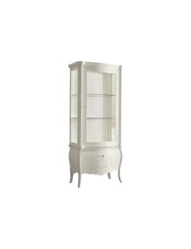 VETRINA IN LEGNO 1 CASSETTO 1 PORTA GREZZO L.88 P.46 H.205 (5006)