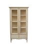 MOBILI 2G - Vetrina 2 porte 2 cassetti classica legno grezzo 102x42x191 vista frontale