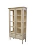MOBILI 2G - Vetrina 2 porte 2 cassetti classica legno grezzo 102x42x191 vista frontale