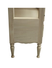 MOBILI 2G - Vetrina 2 porte 2 cassetti classica legno grezzo 102x42x191 vista frontale