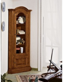 VETRINA AD ANGOLO 2 PORTE GREZZO IN LEGNO 55X55X185 (926)