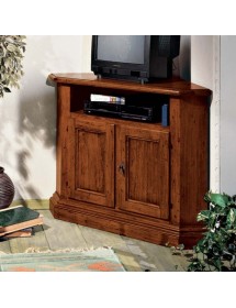 PORTA TV ANGOLARE IN LEGNO CLASSICO 2 PORTE GREZZO L.73 X 73 H.86 (927)