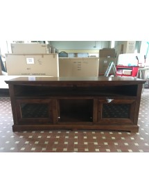 MOBILI 2G - MOBILE PORTA TV GOCCIA LEGNO NOCE ARTE POVERA 170x46x69 vista frontale