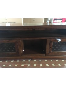 MOBILI 2G - MOBILE PORTA TV GOCCIA LEGNO NOCE ARTE POVERA 170x46x69 vista frontale