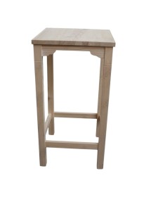 MOBILI 2G - Tavolino Bar alto quadrato Legno abete grezzo 55x55x105 vista frontale