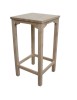 MOBILI 2G - Tavolino Bar alto quadrato Legno abete grezzo 55x55x105 vista frontale