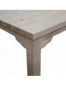 MOBILI 2G - Tavolino Bar alto quadrato Legno abete grezzo 55x55x105 vista frontale