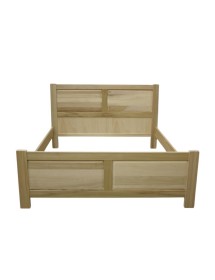 MOBILI 2G - Letto matrimoniale arte povera legno grezzo 173x209x107 vista frontale