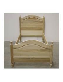 MOBILI 2G - Letto singolo arte povera legno grezzo 99x212x112 vista frontale