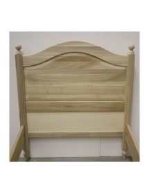 MOBILI 2G - Letto singolo arte povera legno grezzo 99x212x112 vista frontale