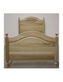 MOBILI 2G - Letto 1 piazza e mezza arte povera legno grezzo 129x212x112