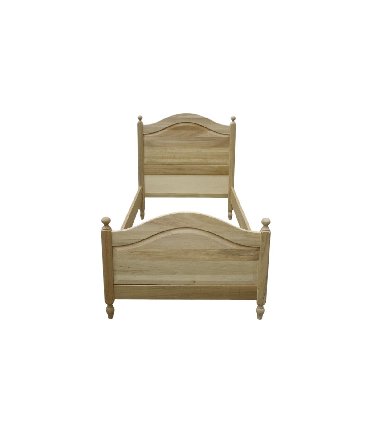 MOBILI 2G - Letto 1 piazza e mezza arte povera legno grezzo 129x212x112