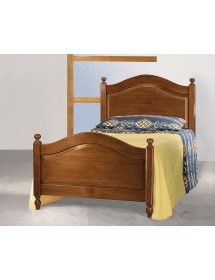 MOBILI 2G - Letto 1 piazza e mezza arte povera legno tinta noce 129x212x112 VISTA FRONTALE