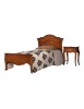 MOBILI 2G - Letto 1 piazza e mezza classico legno tinta noce 157x211x119 VISTA FRONTALE