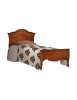 MOBILI 2G - Letto 1 piazza e mezza classico legno tinta noce 157x211x119 VISTA FRONTALE