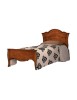 MOBILI 2G - Letto 1 piazza e mezza classico legno tinta noce 157x211x119 VISTA FRONTALE