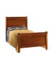 MOBILI 2G - Letto 1 piazza e mezza legno arte povera tinta noce 131x210x108 vista frontale