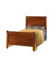 MOBILI 2G - Letto 1 piazza e mezza legno arte povera tinta noce 131x210x108 vista frontale