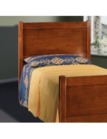 MOBILI 2G - Letto 1 piazza e mezza legno arte povera tinta noce 131x210x108 vista frontale