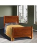 MOBILI 2G - Letto 1 piazza e mezza legno arte povera tinta noce 131x210x108 vista frontale