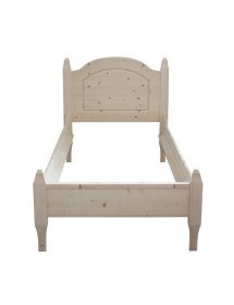 MOBILI 2G - Letto singolo arte povera legno massello abete grezzo 103x210x106 vista frontale