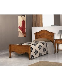 Letto singolo arte povera legno grezzo 122x211x113