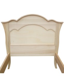 MOBILI 2G - Letto 1 piazza e mezza arte povera legno grezzo 157x211x119 vista frontale