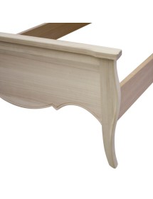 MOBILI 2G - Letto 1 piazza e mezza arte povera legno grezzo 157x211x119 vista frontale