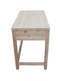 MOBILI 2G - SCRIVANIA 2 CASSETTI IN LEGNO MASSELLO ABETE GREZZO L.110 P.55 H.80 vista frontale